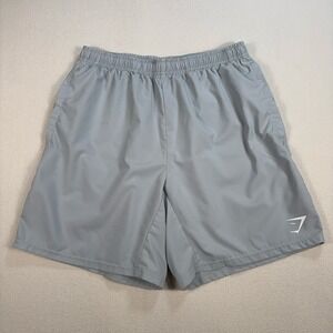 Gymshark Arrival 7" Shorts Men's L Cool Blue Slim Fit Unlined Pockets *Mark*